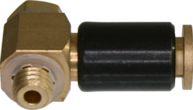 Swivel screw connection, brass, for 4 x 1 and 4 x 0.65 tubing, 52.095