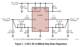 Dual Synchronous, 600mA, 1.5MHz Step-Down DC/DC Regulator