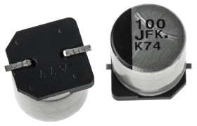 Kondensator 100μF 63V dc SMD Panasonic roztaw: 4.6mm 10 (Dia.) x 10.2mm