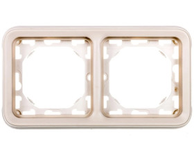 PLEXO55 Ramka podwójna pionowa biała / ecru 069696