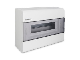 Rozdzielnica natynkowa 12 modułowa 1x12M drzwi transparentne IP40 SRn-12 Max (N+PE) 1.33 ELEKTRO-PLAST