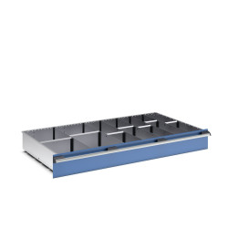 Zestaw przegródek Ściana działowa Srebrny Blacha stalowa for use with Szuflady, Dimensions1300 X 750 X 150mm Bott