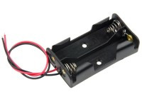 BAT2XR03-B Koszyk baterii 2 x R03 (b) z tworzywa z kabelkiem; wymiary: 36x48x16mm