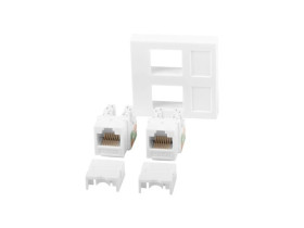 Gniazdo komputerowe 45x45 2xRJ45 + Keystone kat.6 UTP białe LANBERG