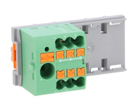 Blok rozdzielczy PTFIX 6/6X2,5-NS35 GN, zielone złącze przemysłowe - 6 punktów przyłączeniowych o przekroju 2,5mm2