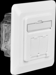ET-25211.1V1 RJ45 data socket Cat.6, top/bottom, flush-mounted, 2x RJ45