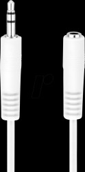 LP-AC016-025-V2 Audio cable, 3.5-mm jack to coupling, 2.5 m, white
