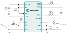 36V, 220kHz to 2.2MHz, 4A/6A/8A Fully Integrated Automotive Step-Down Converters