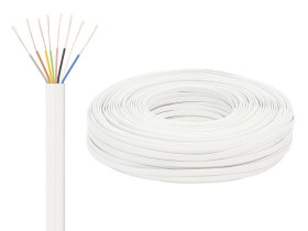 Przewód telefoniczny płaski 8x0,36 KP-8 biały 4121 /100m/