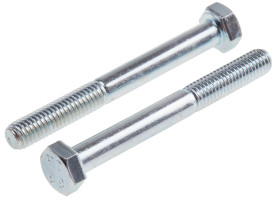 Śruba z łbem sześciokątnym gwint M5 45mm skok 0.80mm Stalowe Sześciokątny Powlekane jasnym cynkiem RS PRO