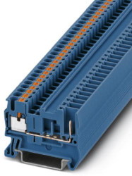 Through terminal block, push-in connection, 0.14-4.0 mm², 2 pole, 24 A, 6 kV, blue, 3210046