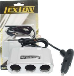 ROZGAŁĘZIACZ GNIAZDA ZAPALNICZKI x3 Z KABLEM SREBRNY