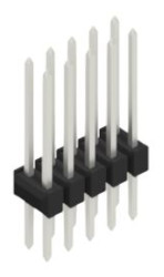 Pin header, 10 pole, pitch 2.54 mm, straight, black, 10053626
