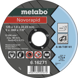 Metabo 616271000 NOVORAPID cutting Disc 125 mm INOX straight 1pc