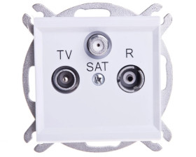 SONATA Gniazdo antenowe RTV-SAT przelotowe białe GPA-RSP/m/00