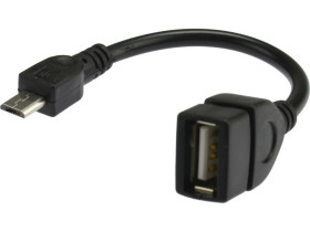 Kabel OTG Adapter USB 2.0 A / micro-B (gniazdo / wtyk) 10-20cm