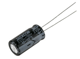 Kondensator 220μF 50V dc Radialny, Otwór przelotowy RS PRO roztaw: 3.5mm 8 (Dia.) x 16mm