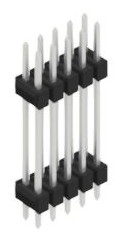 Pin header, 10 pole, pitch 2.54 mm, straight, black, 10057419