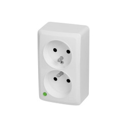 Gniazdo n/t podwójne z uziemieniem IP20 białe 3743-00 BERG Elektro-Plast Nasielsk