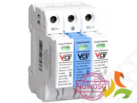Ogranicznik przepięć PV DC Typ 1+2 (B+C) 1000V 3P 12,5kA 4,75kV DC BC3P 1000 PV50 12,5 KA VCX