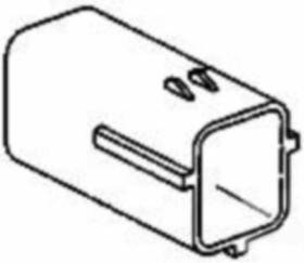 Plug, unequipped, 6 pole, straight, 2 rows, black, 174264-2