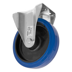 Sealey SCW3200FPEM Heavy-Duty Blue Elastic Rubber Fixed Castor Wheel &#xD8;200mm