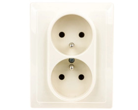 VENA Gniazdo podwójne z/u krem 510336