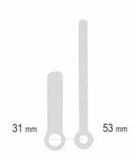 UM213.01S Komplet wskazówek: godzinowa 31mm, minutowa 53mm - pałki, srebrne (1)
