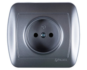 Simon Akord Gniazdo pojedyncze b/u 16A IP20 aluminium metalizowane AG1e/26