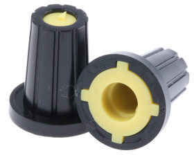 Pokrętło potencjometru oś: 6mm średnica: 17mm Kształt D Plastik Czarny RS PRO