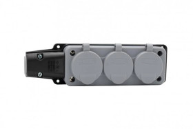 Listwa gumowa 3x230V 16A IP54 szara