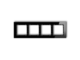 DECO Ramka 4 poczwórna uniwersalna - szkło (ramka: czarna: spód: czarny) czarny 12-12-DRG-4 KARLIK