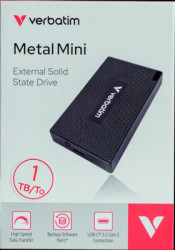 SSD hard drive, 1000 GB, USB-C, USB 3.2, black, Verbatim 32031