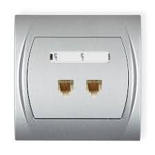Gniazdo telefoniczne podwójne 2xRJ11, 4-stykowy