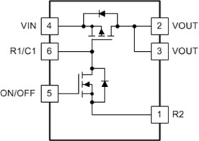 8-V, 3-A, 44-mΩ load switch with adj. rise time