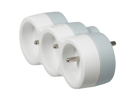 Rozgałęźnik 3x2p+z 16A poziomy - biało-szary 50639 LEGRAND