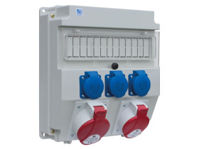 Rozdzielnica budowlana RB 13M gniazda 1x16A/5 1x32A/5 3x250V IP44 R-BOX LUX-320R B.18.320-9 PAWBOL