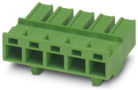 Socket header, 5 pole, pitch 7.62 mm, straight, green, 1840162