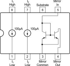 Dual 100µA current source and sink