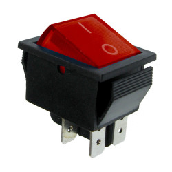 Przeł. podśw. duży AC czerwony Wyłącznik ON-OFF 230V/15A 2-torow