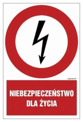 ZNAK - HC001 Niebezpieczeństwo dla życia 7,5 x 10 cm FN - Folia samoprzylepna