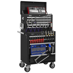 Sealey APCOMBOBBTK56 Topchest &amp; Rollcab 10 Drawer - BB Runners - 146pc Tool Kit