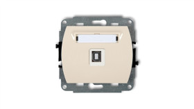 Trend Gniazdo Pojedyncze Usb-Ab Beżowy 1Gusb-3