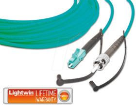 LSP-50 LC-ST 1.0 OM3 Simplex fibre optic patch cable, MM OM3, LC-ST, 1.0 m