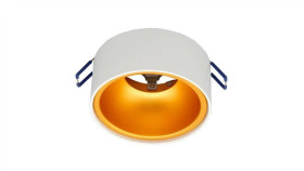 Oprawa Mini Goldi-W/G Wpust Biała Ze Złotym Ringiem Gu10 Okrągła Sufitowa...