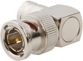Coaxial adapter, 75 Ω, BNC plug to BNC socket, angled, 031-9-75RFX