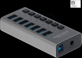 63669 External SuperSpeed USB Hub with 7 Ports + Switch