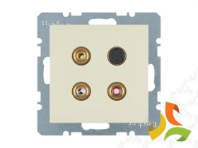 B.Kwadrat/S.1 Gniazdo multimedialne 3xCinch 1xS-Video krem połysk 3315328982 HAGER