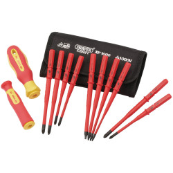 Draper 70867 XP1000 VDE Extra Slim Interchangeable Screwdriver Set (12 Piece)