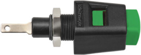 Quick pressure clamp, 12.5 mm, green, 30 VAC/60 VDC, 5 A, flat plug/solder connection, nickel-plated, ESD 6554 / GN